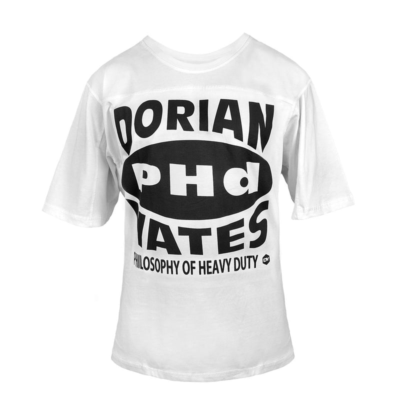 T-shirt Dorian PHd Yates White with Black Letters