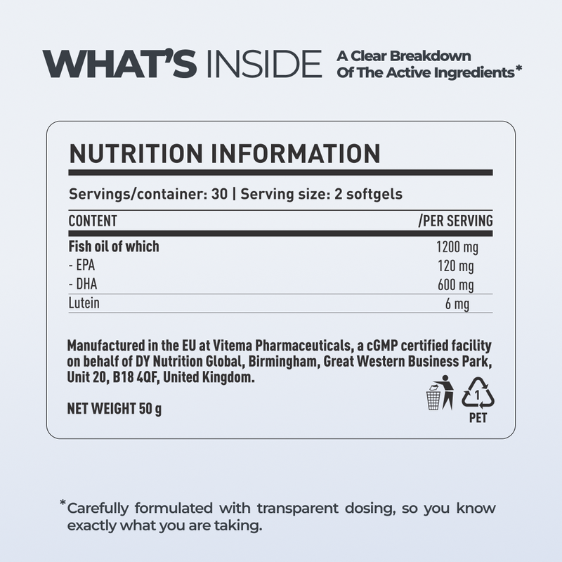 DHA+Lutein DY Life, 60 Softgels, 30 Servings