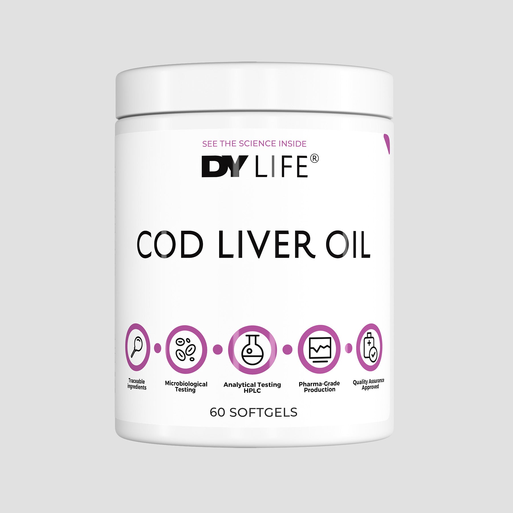 Cod Liver Oil DY Life, 60 Softgels, 60 Servings