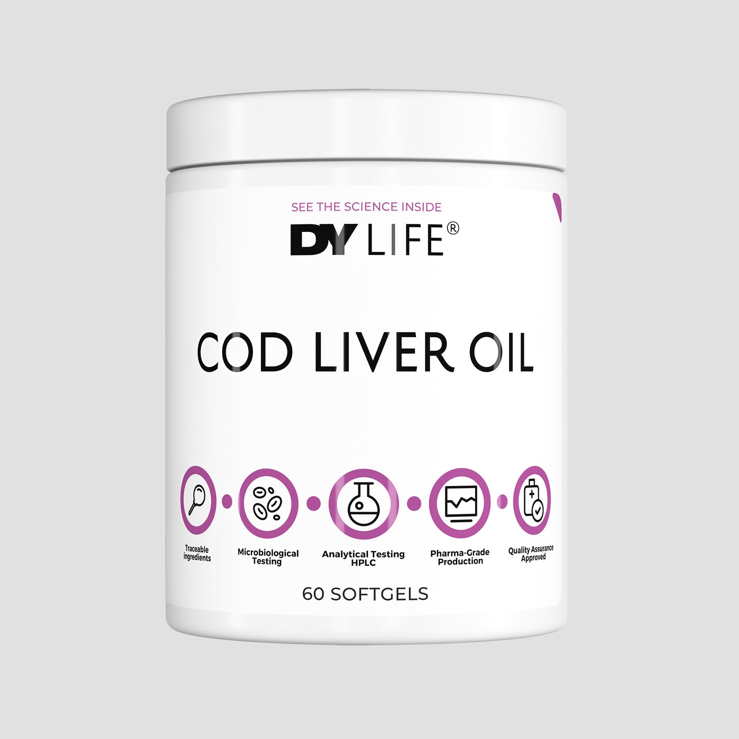 Cod Liver Oil DY Life, 60 Softgels, 60 Servings
