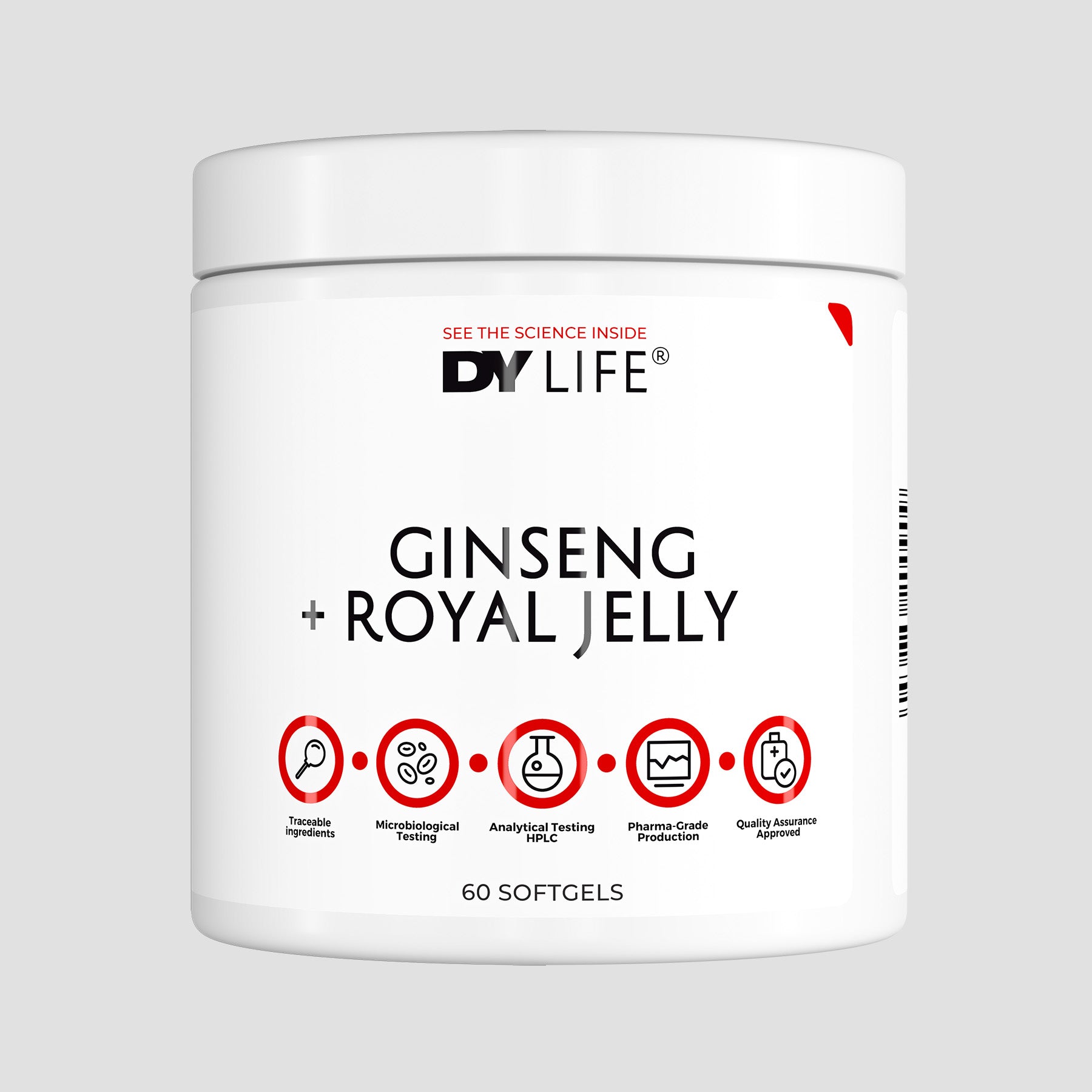 Ginseng + Royal Jelly DY Life, 60 Softgels, 30 Servings