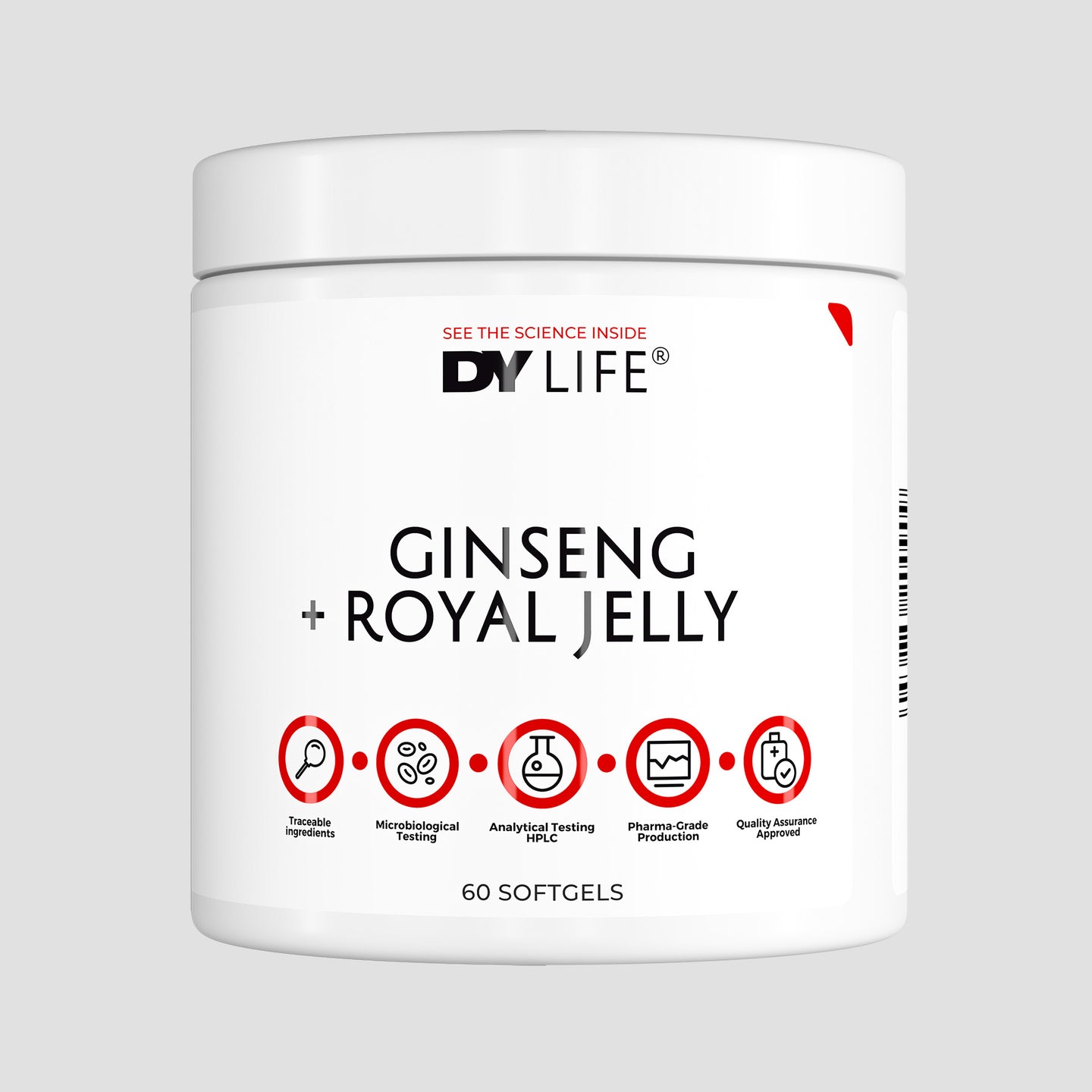 Ginseng + Royal Jelly DY Life, 60 Softgels, 30 Servings