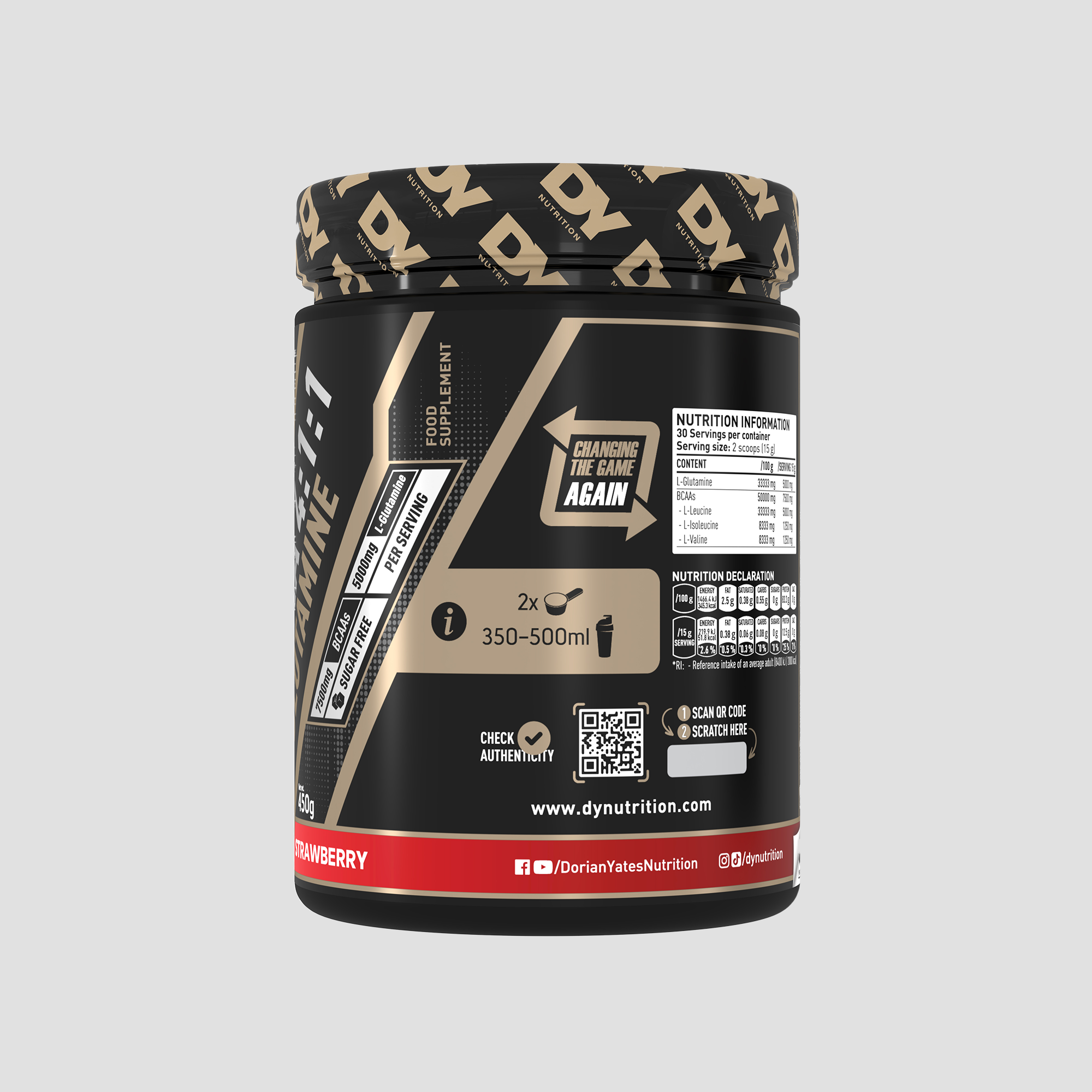 HIT BCAA 4:1:1 + Glutamine, 450g, 30 servings