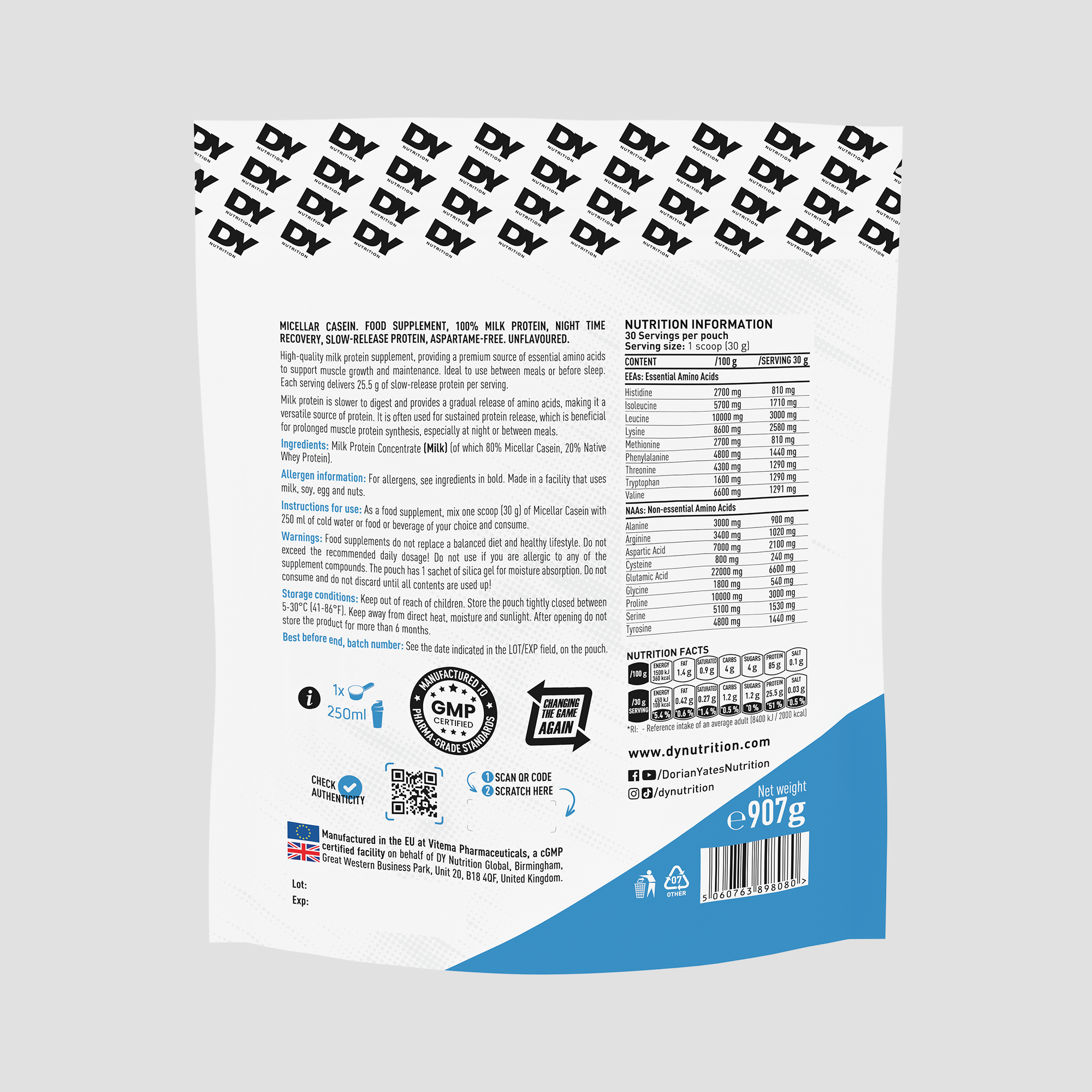 Micellar Casein Protein, DY Nutrition, 907g, 30 Servings