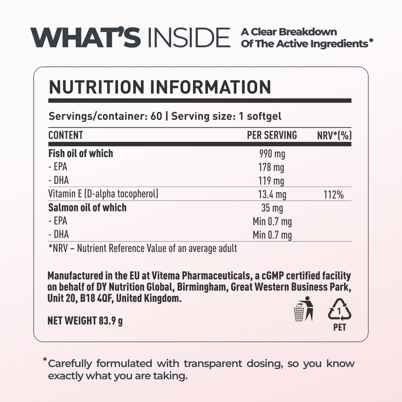 Salmon Oil DY Life, 60 Softgels, 60 Servings