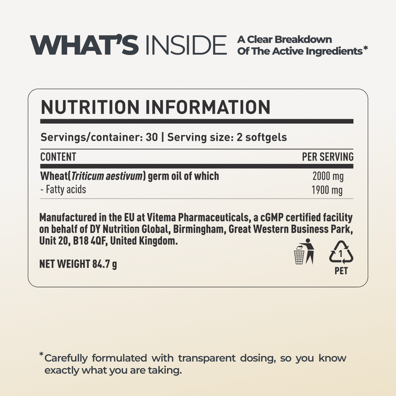 Wheat Germ Oil DY Life, 60 Softgels, 30 Servings