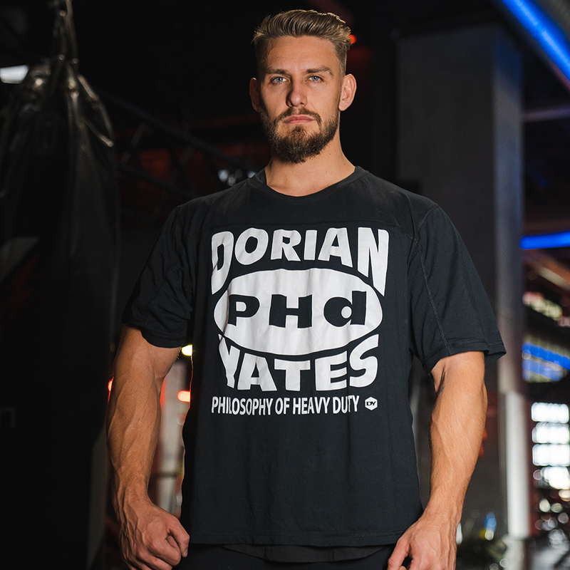 T-shirt Dorian PHd Yates Black with White Letters