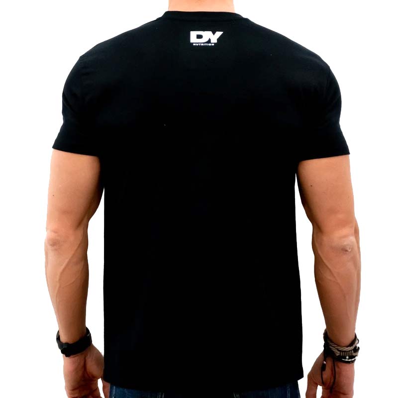 Rear view of black DY Nutrition T-Shirt